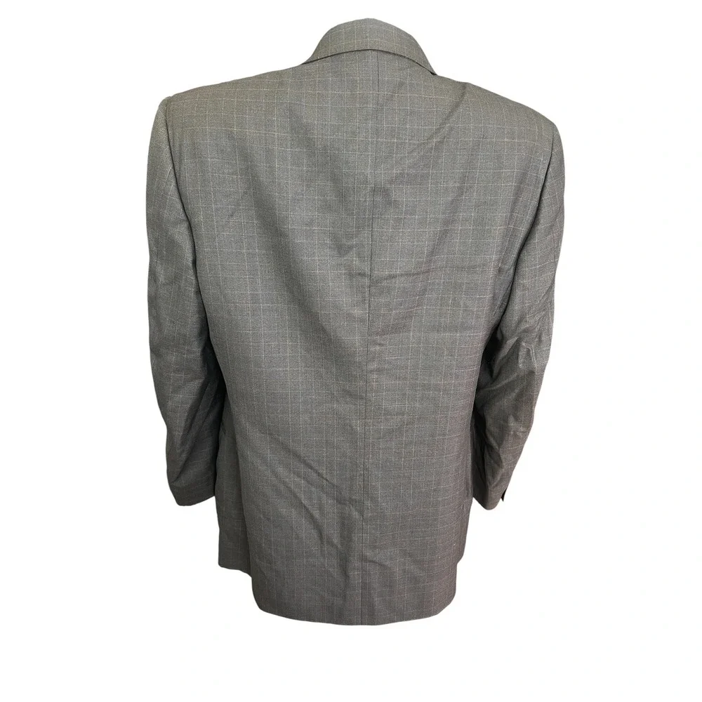 Canali 100% Wool 3 Button Blazer Sports Coat‎ 44R (54 EU) Dark Gray Glen Plaid